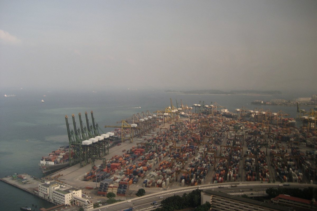 Port cranes and maritime trade infrastructure